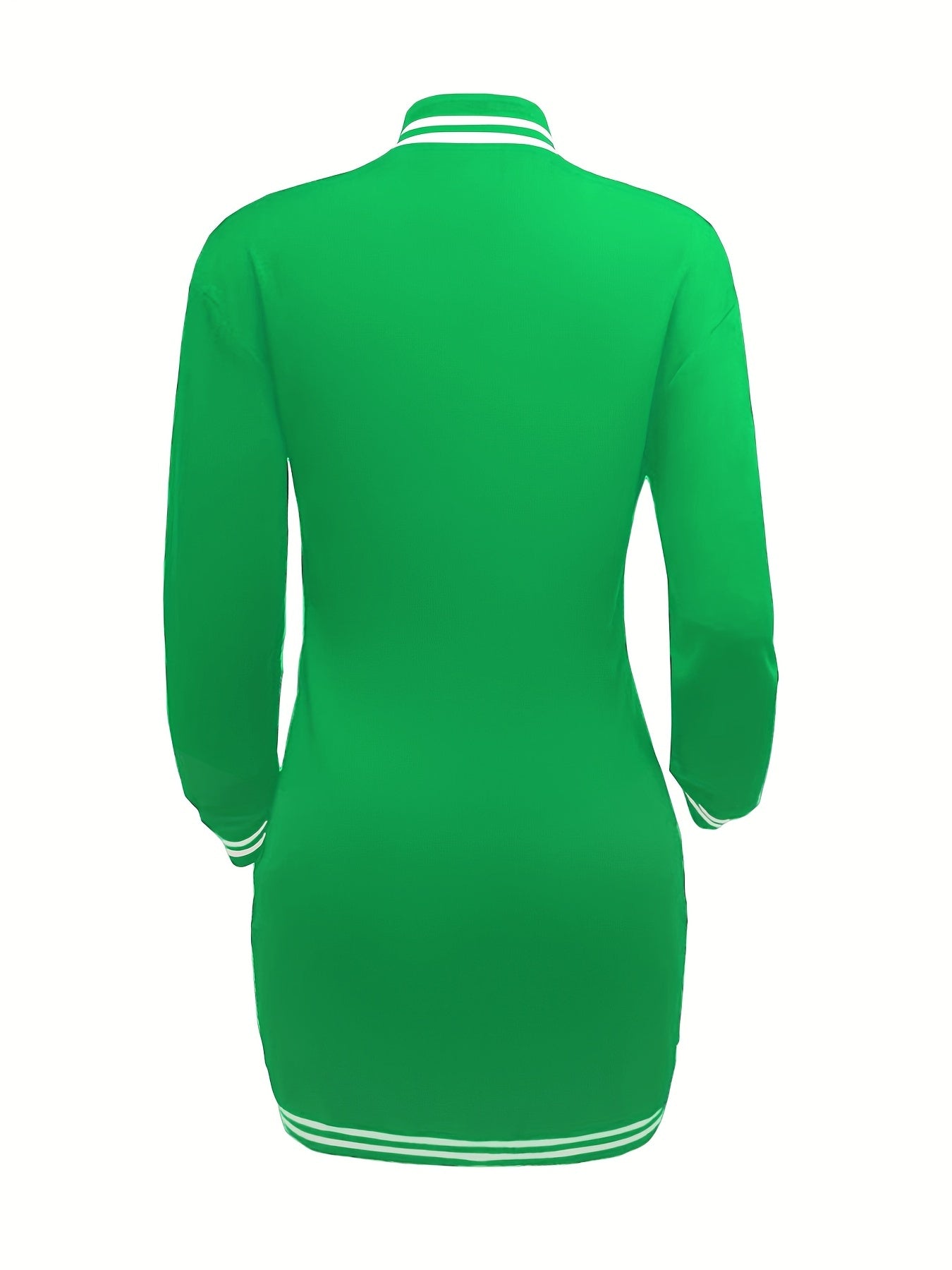 Womens Chic Letter Pattern Mini Dress - Versatile Button Front, Long Sleeve Slim Fit - Stylish Everyday Clothing