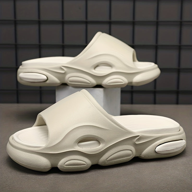 Cloud Slides Teardrop Motif Print Pillow Slippers - Non-Slip, Open-Toe, Breathable, Soft EVA Insoles, Slip-On Design, Perfect for Indoor, Outdoor, Beach, and Shower Use in Spring and Summer