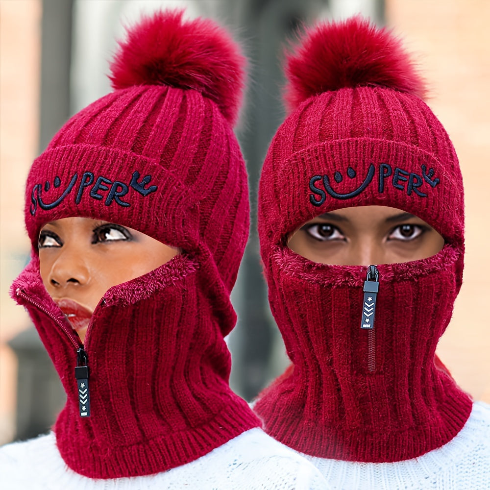 1pc one-piece Warm Knitted Hat with Fleece Lining for Men and Women - Perfect Gift for Winter