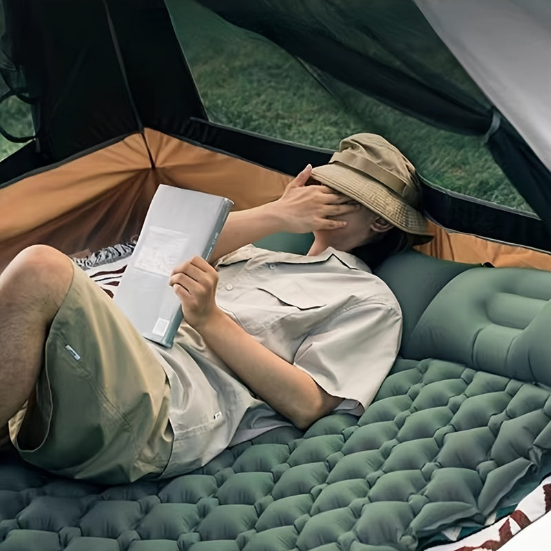 1pc Inflatable Mat, Double Sleeping Mat, Portable Moisture-proof Air Mat For Mountaineering Outdoor Camping Hiking