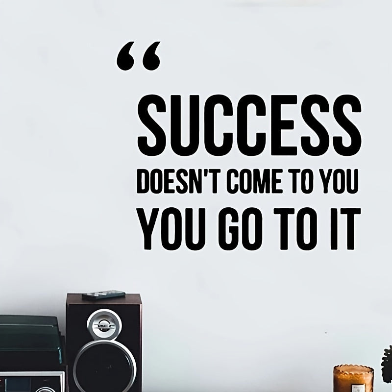 1pc Plastic Removable Sticker - Modern Art English Wall Sticker Success - Waterproof, For Bedroom Living Room Decor - Home Decor Room Decor - Gift for Housewarming