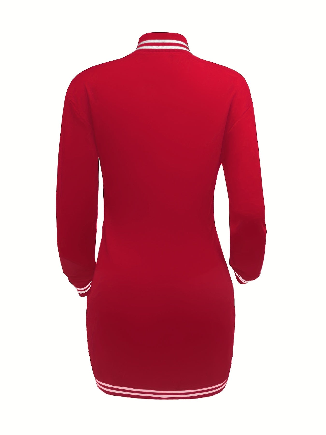 Womens Chic Letter Pattern Mini Dress - Versatile Button Front, Long Sleeve Slim Fit - Stylish Everyday Clothing