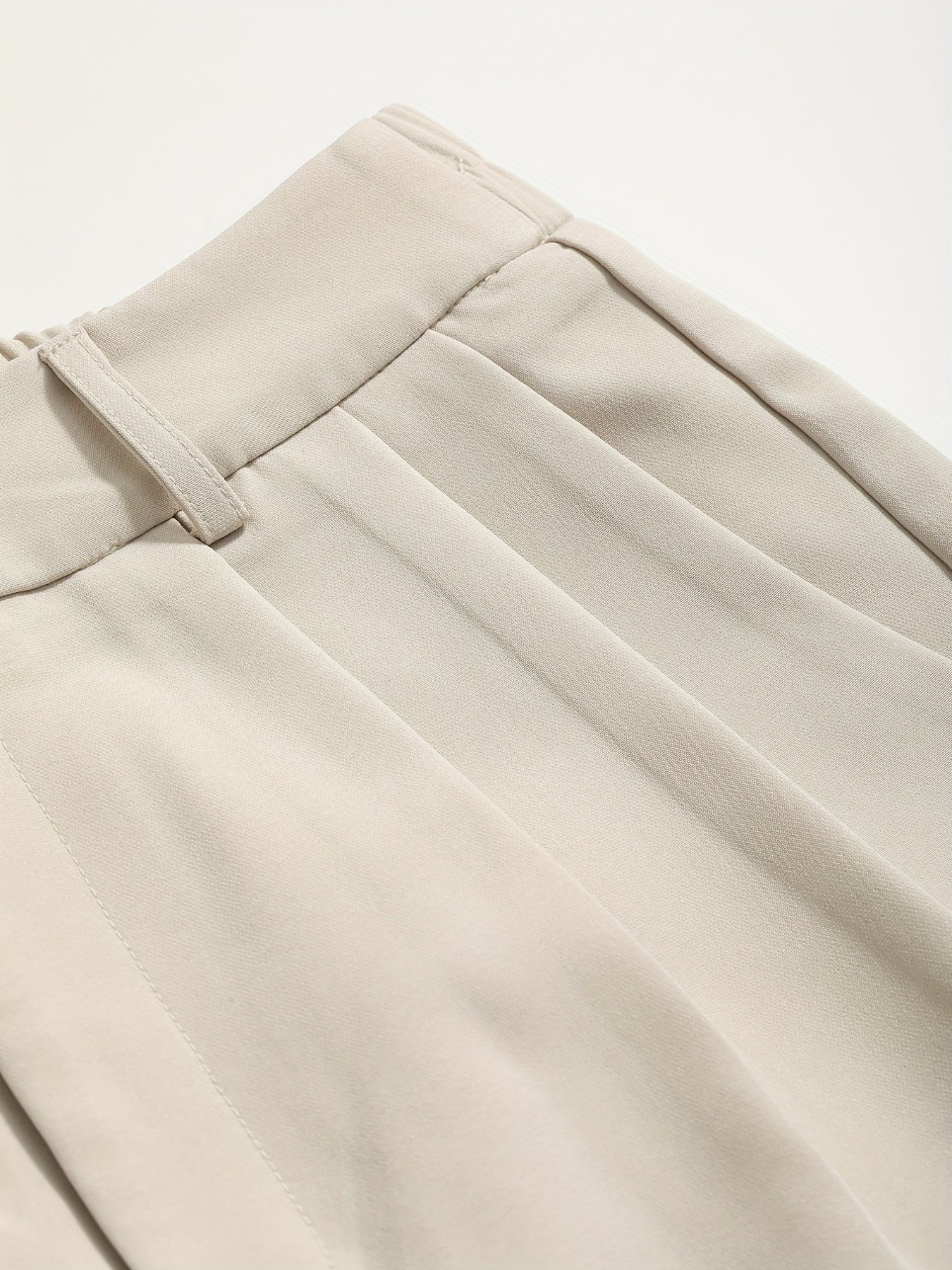 Chic Solid High Waist Pleated Pants - Flattering Draped Design, Straight Leg, Casual Style - Perfect for Womens Wardrobe