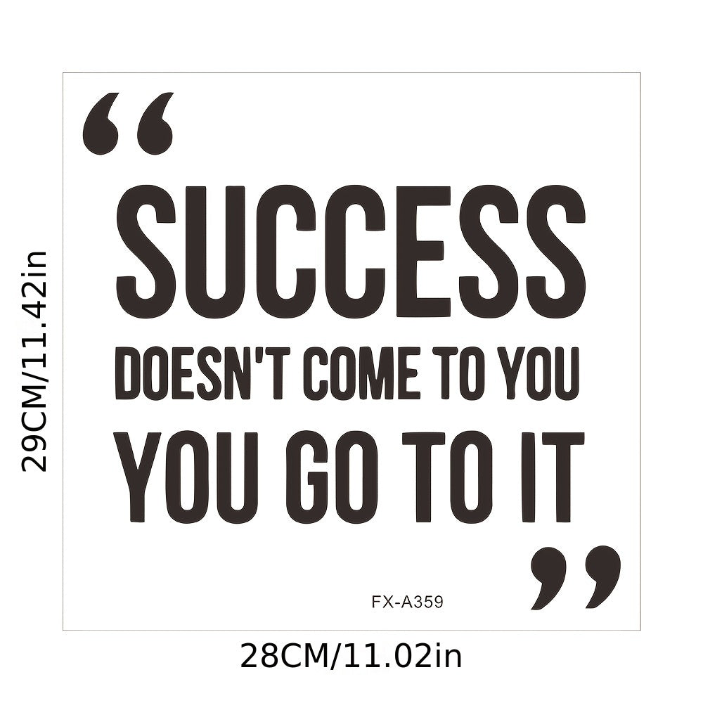 1pc Plastic Removable Sticker - Modern Art English Wall Sticker Success - Waterproof, For Bedroom Living Room Decor - Home Decor Room Decor - Gift for Housewarming