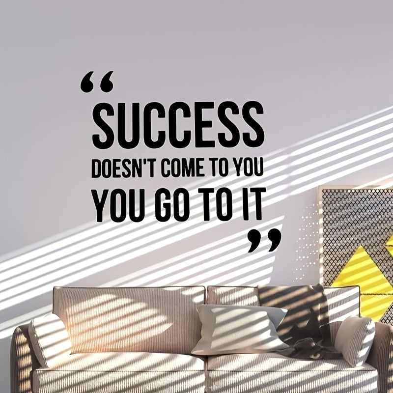 1pc Plastic Removable Sticker - Modern Art English Wall Sticker Success - Waterproof, For Bedroom Living Room Decor - Home Decor Room Decor - Gift for Housewarming