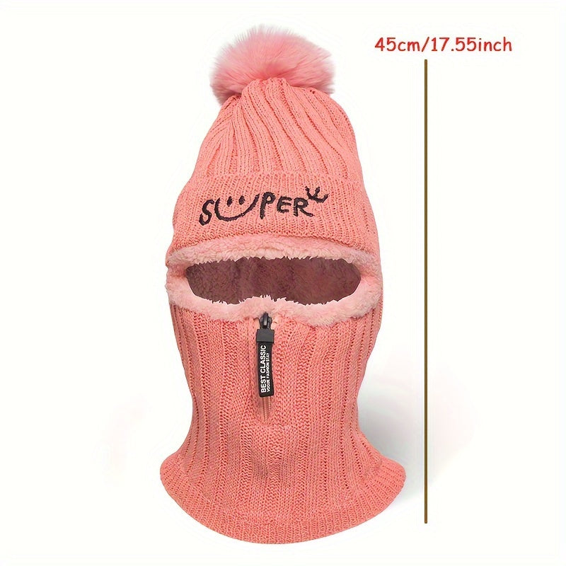 1pc one-piece Warm Knitted Hat with Fleece Lining for Men and Women - Perfect Gift for Winter