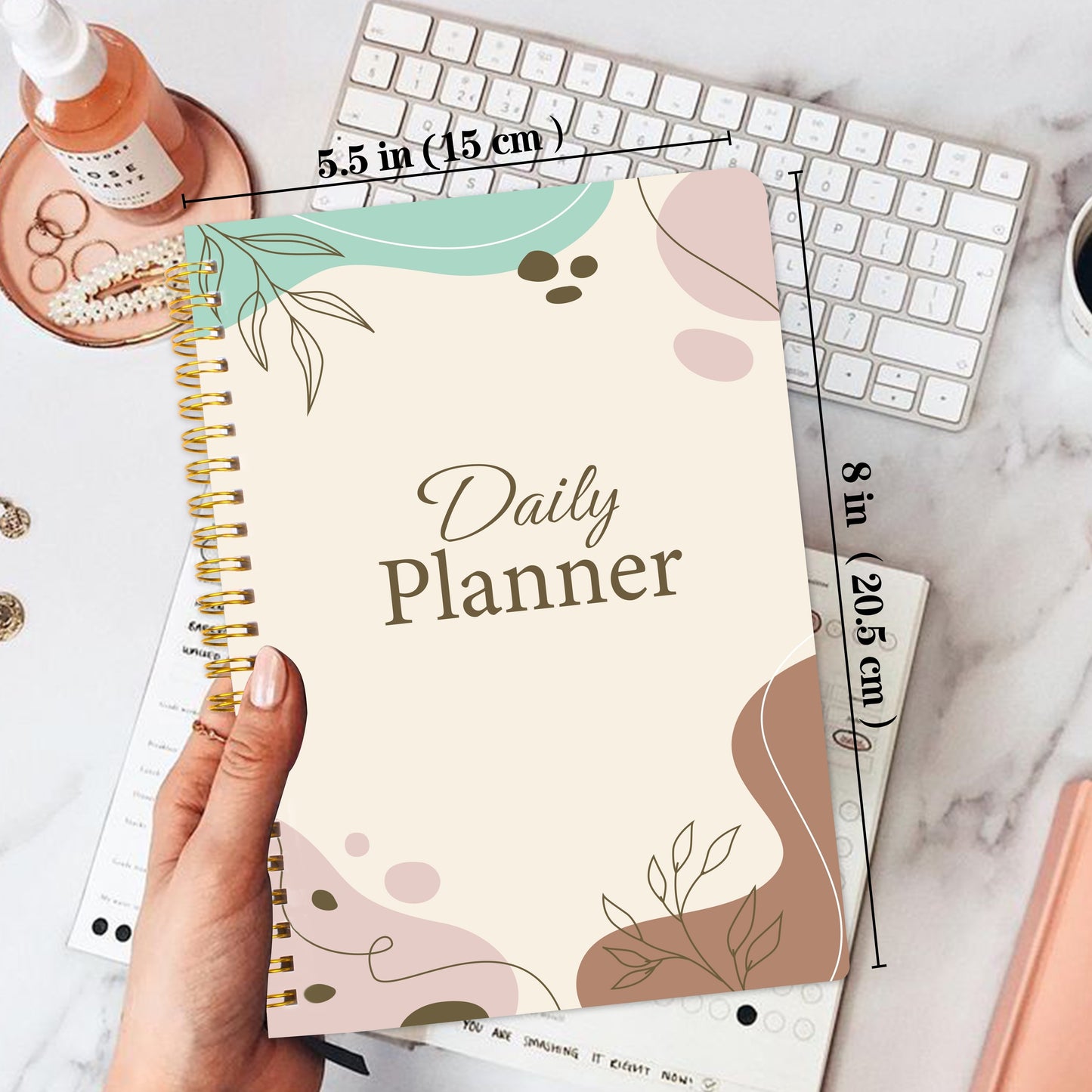 1pc Undated Daily Planner Notebook - Planning Pads with Priorities, Notes, Mood & Water Tracker, To-Do List, and 52 Sheets of 8*5.5 Space for Customized Organization and Goal Setting