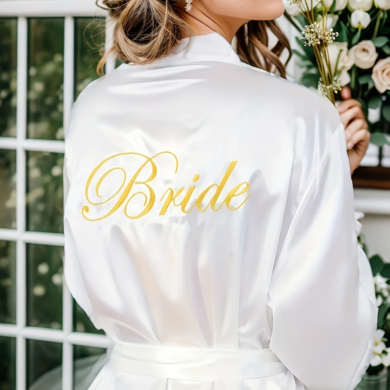 Luxurious Solid Satin Night Robe - Elegant Women's Long Sleeve V Neck Sleepwear with Belt and Adjustable Waist - Soft, Comfortable, and Stylish Nightgowns & Sleepshirts for a Restful Night's Sleep