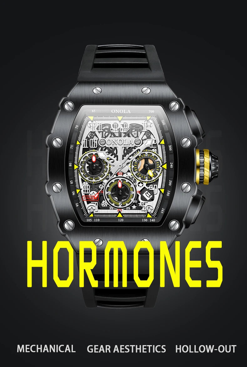 Montre de luxe hommes montres multifonction sport étanche lumineux sport horloge décontractée hommes montres à Quartz hommes