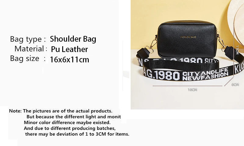 Yogodlns mode petit sac carré pour femmes en cuir PU sac à bandoulière lettre sangle sac à bandoulière sac à main tendance Bolsa