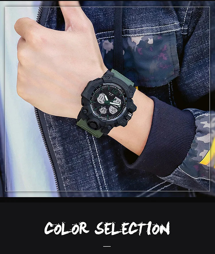 SANDA nouvelle mode Sport militaire montre-bracelet pour hommes numérique Quartz double affichage montres étanche montre décontractée pour hommes