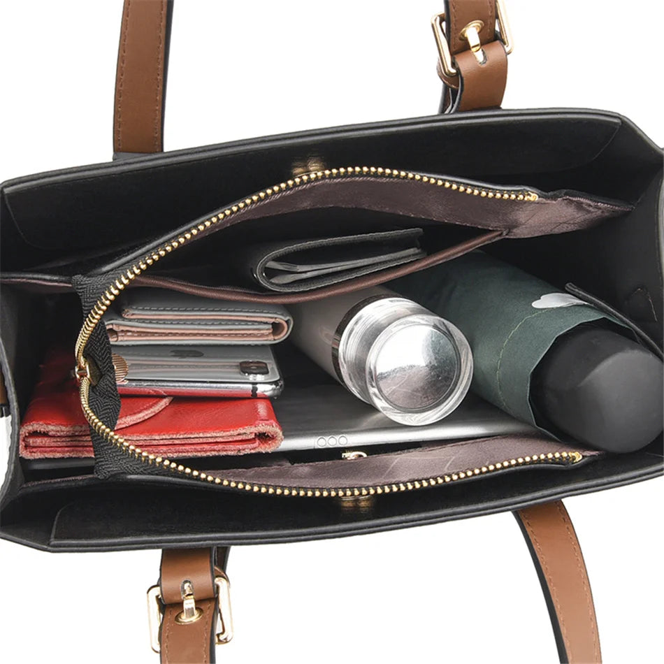 3 couches fourre-tout décontracté Vintage dames fourre-tout Sac à Main en cuir sacs à Main de luxe femmes sacs de créateurs pour femmes 2024 Sac A Main Femme