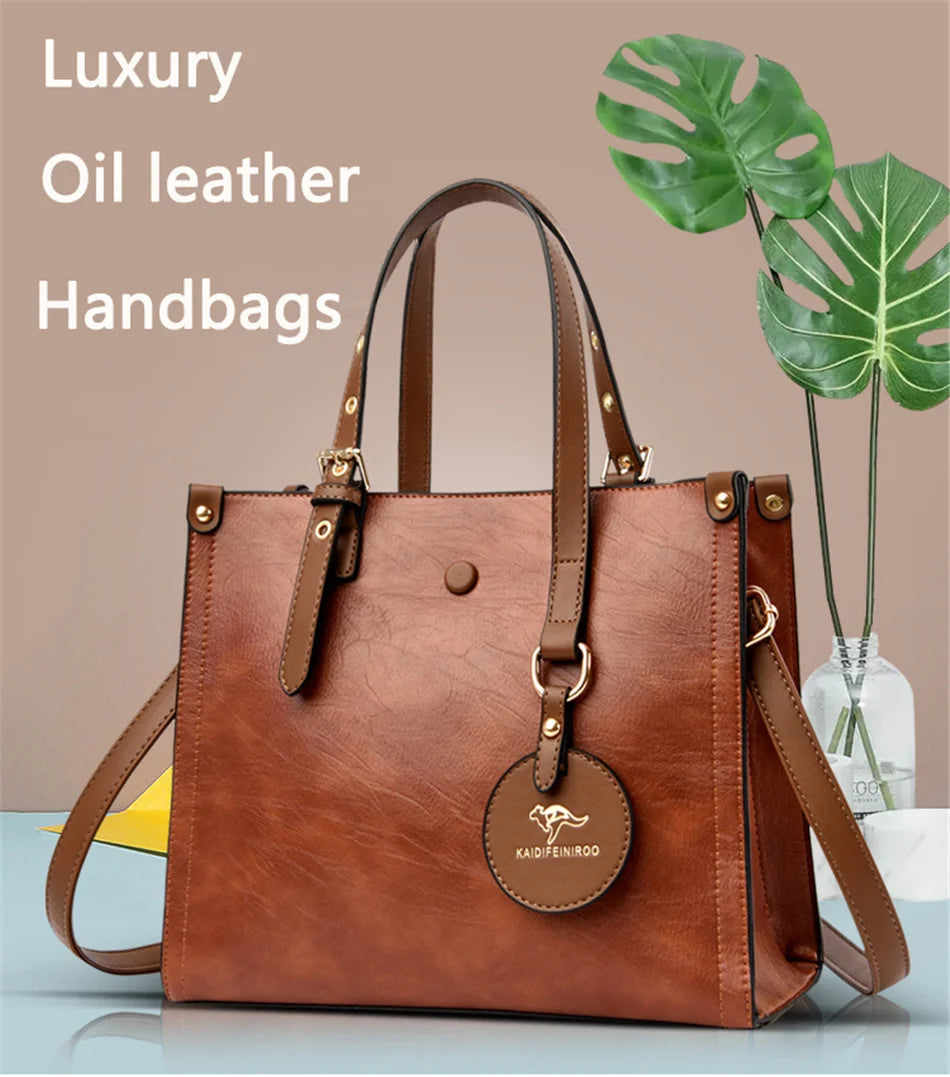 3 couches fourre-tout décontracté Vintage dames fourre-tout Sac à Main en cuir sacs à Main de luxe femmes sacs de créateurs pour femmes 2024 Sac A Main Femme