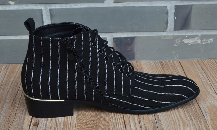 2025 nouvelle mode rayé hommes bottes hommes toile chaussures hommes bottines automne hiver Oxford chaussures pour hommes bottes