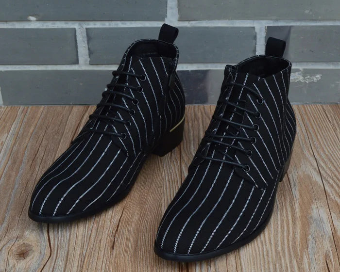 2025 nouvelle mode rayé hommes bottes hommes toile chaussures hommes bottines automne hiver Oxford chaussures pour hommes bottes