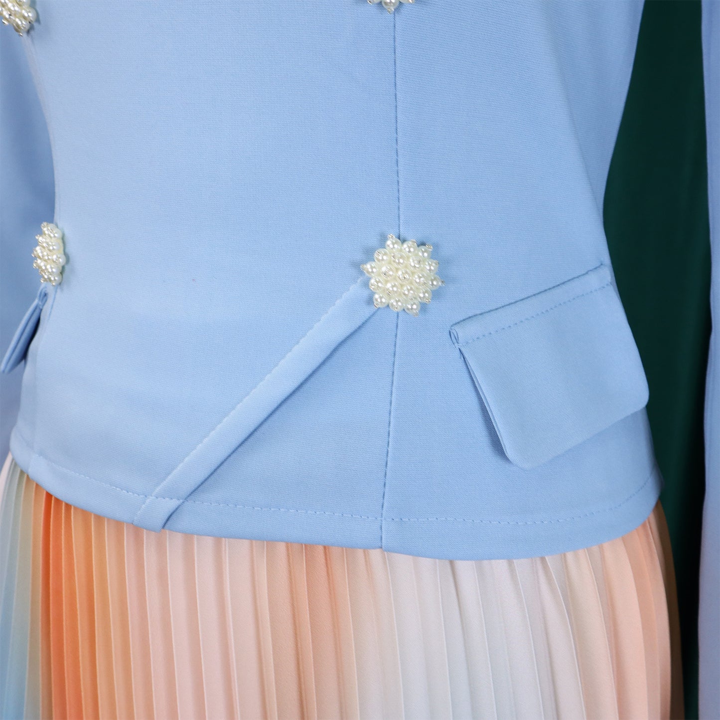 BS - Ensemble à manches longues et col slash pour femme, jupes longues plissées dégradées, ensemble de rue, tenues d'avocat africain, 2 pièces