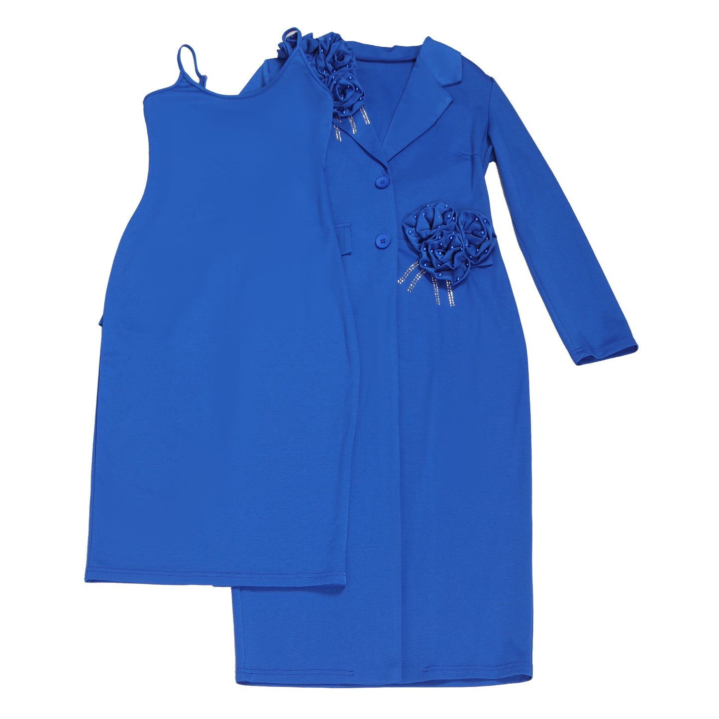 Blazer long à manches longues pour femmes, manteau et robe longue trempée, streetwear de printemps, tenues de travail de l'avocat africain, ensemble de 2 pièces, 2025