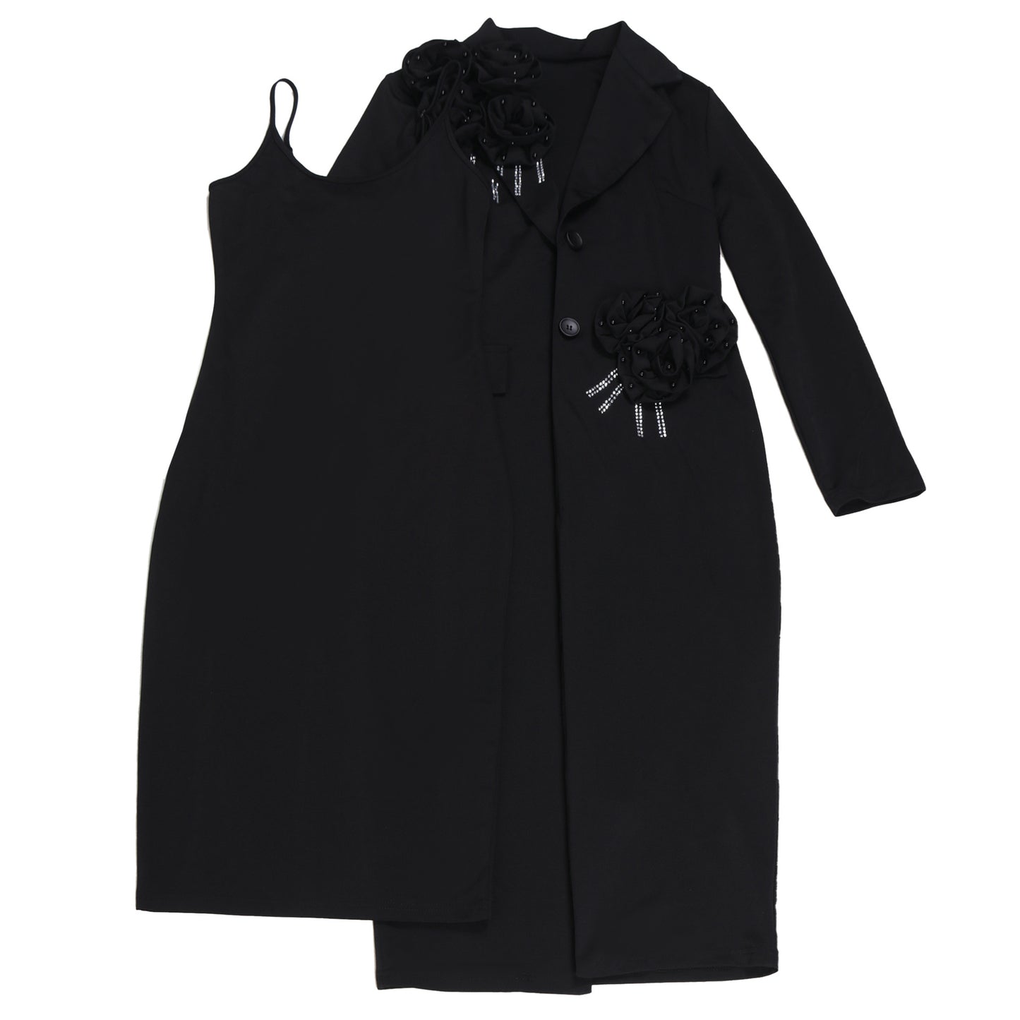 Blazer long à manches longues pour femmes, manteau et robe longue trempée, streetwear de printemps, tenues de travail de l'avocat africain, ensemble de 2 pièces, 2025