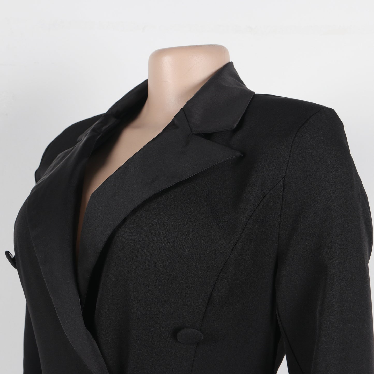 CM.YAYA-Robe longue crantée à manches longues pour femmes, robe de soirée élégante, robe de rue, double boutonnage, sexy, mode, avocat, travail, nuit, printemps