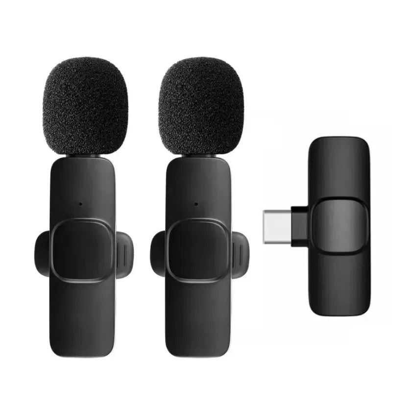 XIKCU Microphone Lavalier sans fil Portable enregistrement Audio vidéo Mini micro pour iPhone diffusion en direct téléphone de jeu avec réception