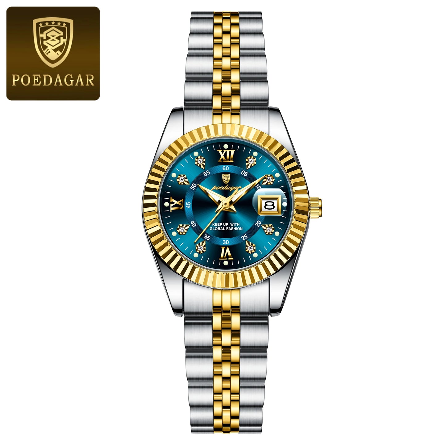 POEDAGAR montres de luxe pour femmes étanche lumineux Date dames montre-bracelet en acier inoxydable montre à Quartz élégante pour les femmes Reloj