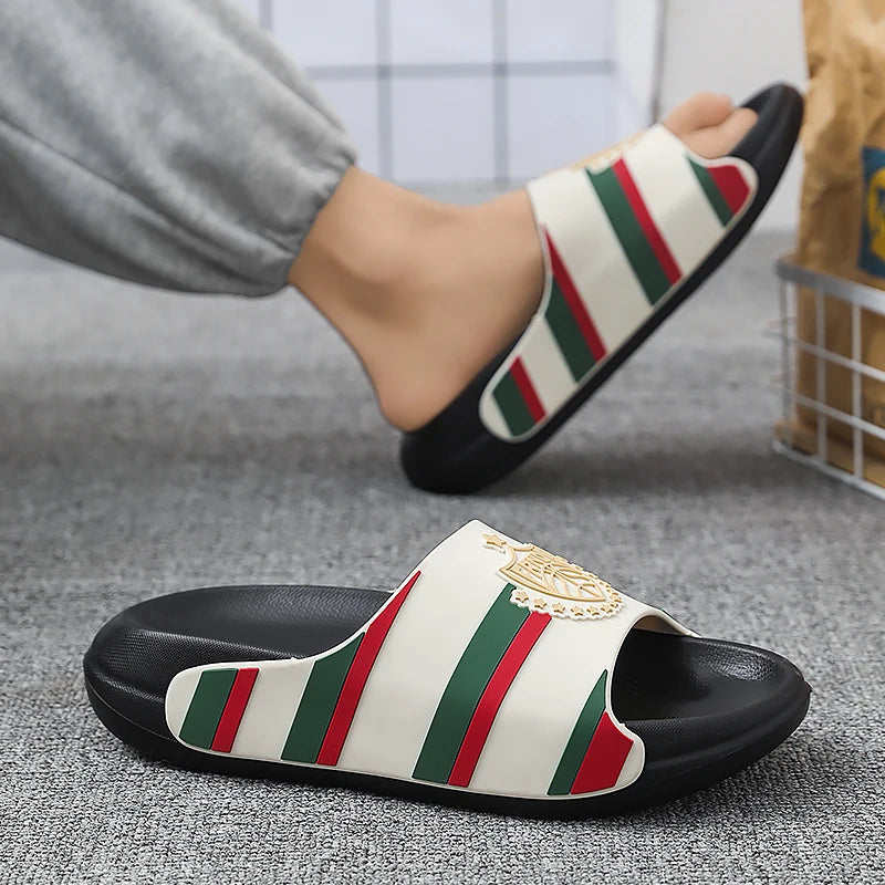 YRZL pantoufles pour hommes léger antidérapant EVA diapositives grande taille chaussures de plage d'été confortable mode sandales à semelle épaisse pour hommes