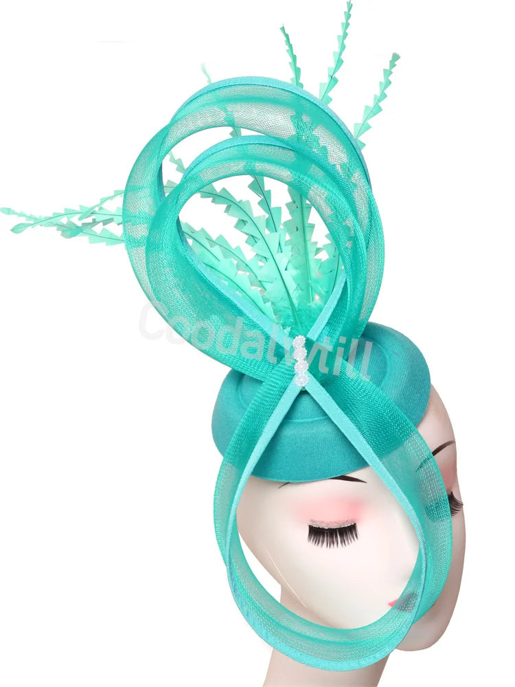 Plume Derbr Fascinator chapeaux femmes Vintage église pilulier casquette bandeau dames élégant Cocktail Kentucky casque Fascinators