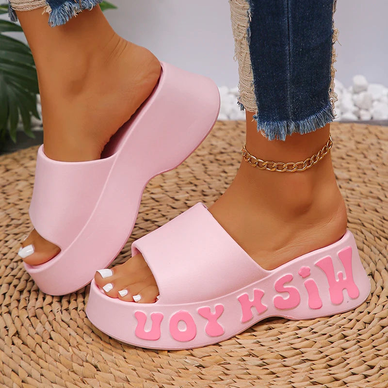 Optique-Pantoufles nuage astronomique pour femmes, sandales d'été à l'offre elles compensées imprimées, chaussures de plage coordonnantes à semelle souple, mode 2025