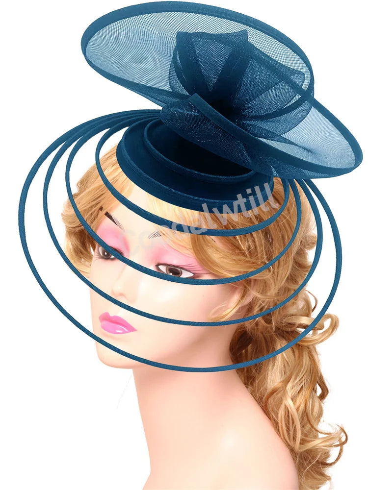 Église Fascinator Chapeau mariage maille casque femmes fête Banquet Chapeau casquette bandeau dames fête thé Royal Ascot pilulier casquettes