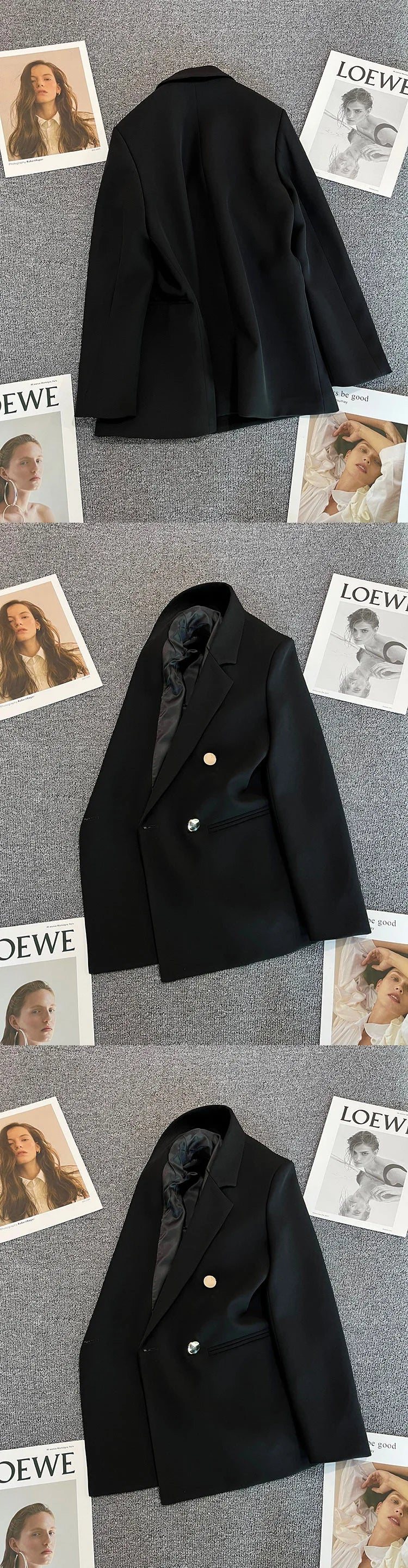 Couleur bonbon OL Blazer printemps automne cranté à manches longues Double boutonnage bouton en métal mince poche Blazer manteaux ZXFS-S602