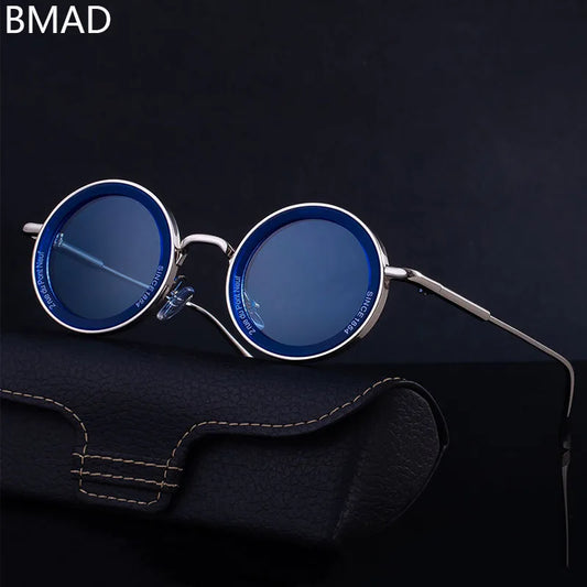 2025 Steampunk lunettes de soleil pour hommes mode ronde Punk lunettes de soleil vacances Oculos lunettes d'extérieur Vintage Designer tendance Lentes