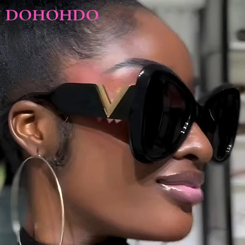 2025 nouvelle mode grand cadre oeil de chat papillon femmes lunettes de soleil de luxe concepteur hommes lunettes de soleil en plein air voyage lunettes femme UV400