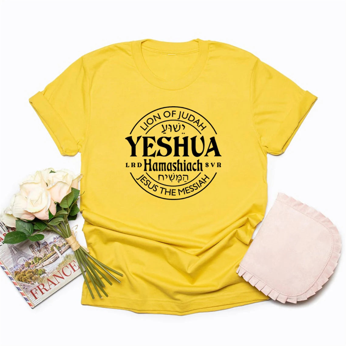 Yeshua Hamashiach T-shirt à manches courtes pour femmes, vêtements pour femmes, haut Streetwear, le roi arrive, cadeaux chrétiens, Jésus est le Messie