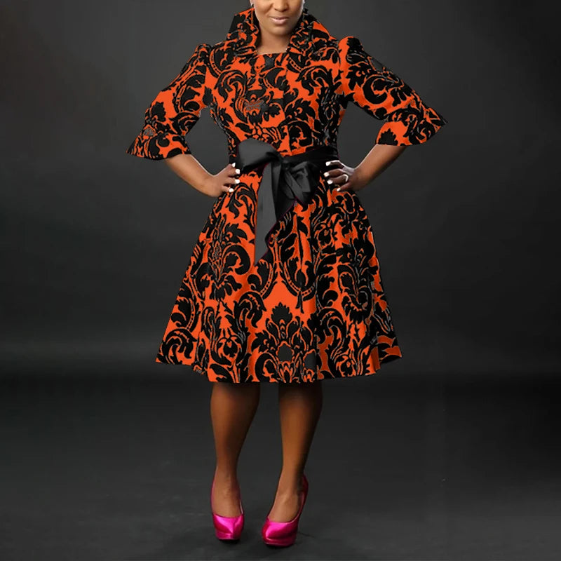 VONDA-Robe de Soirée Imprimée pour Femme, Tenue Éducative Bohème, Col Montant, Ceinture à Nministériels d, Décontractée, Élégante, Été, 2025