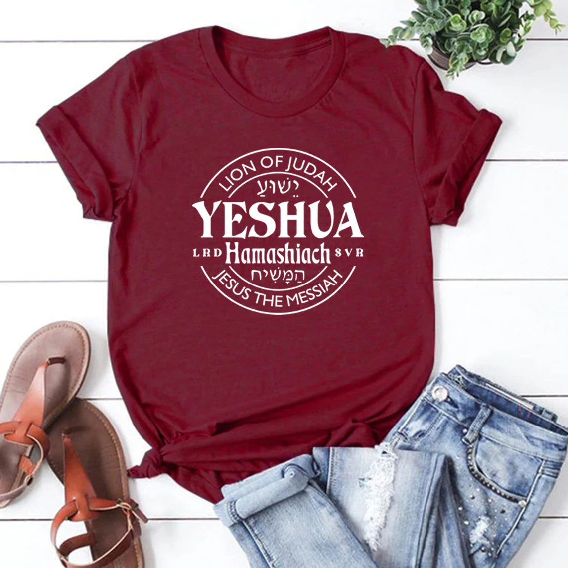 Yeshua Hamashiach T-shirt à manches courtes pour femmes, vêtements pour femmes, haut Streetwear, le roi arrive, cadeaux chrétiens, Jésus est le Messie