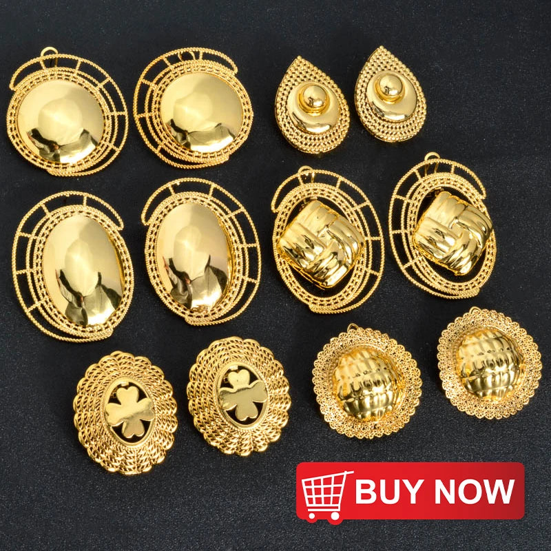 ZEADear – boucles d'oreilles ajourées couleur or 18 carats, en émail noir, gouttes d'huile, boucles d'oreilles, cadeaux de mariage du Nigeria et de l'afrique