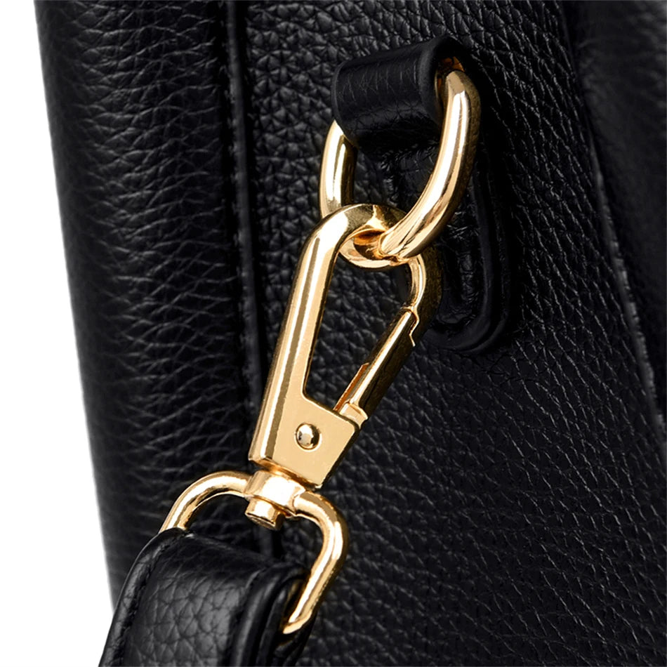 Sac à bandoulière en cuir de grande capacité pour femme, créateur de luxe, 3 couches, initié, sacs à main pour femme, marque shopper, fourre-tout Messenger, 2024