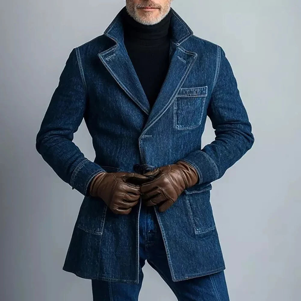 Costumes pour hommes personnalisés de haute qualité, simple boutonnage, revers cranté, coupe cintrée, veste en Denim 2 pièces, pantalon, Blazer élégant, vêtements
