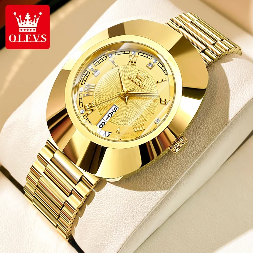 OLEVS Top marque de luxe montre pour femme élégante mode or acier inoxydable montres pour femmes calendrier étanche montre-bracelet à Quartz