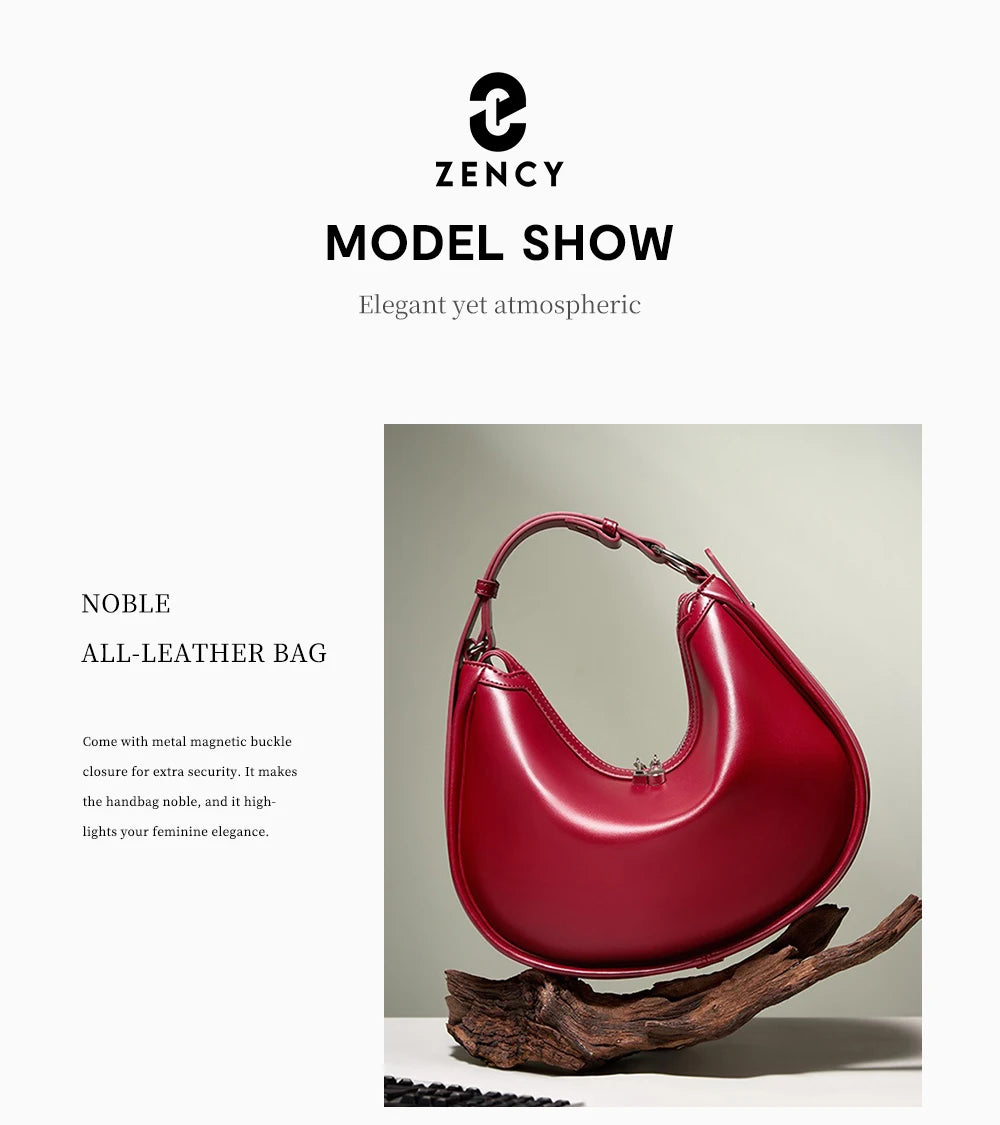 Zency Premium en cuir véritable femmes Sac à main de luxe Hobo Sac grande capacité mode épaule Bolsa pour femme amant fille cadeau Sac