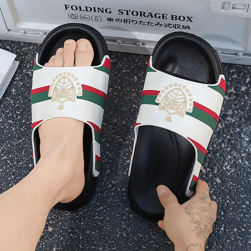 YRZL pantoufles pour hommes léger antidérapant EVA diapositives grande taille chaussures de plage d'été confortable mode sandales à semelle épaisse pour hommes