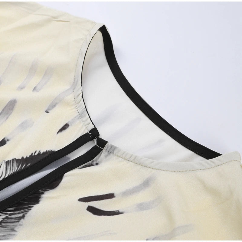 Robes longues plissées imprimées amples pour femmes, élégantes, col rond, manches longues, Robes de vacances, été, mode dubaï, 2025