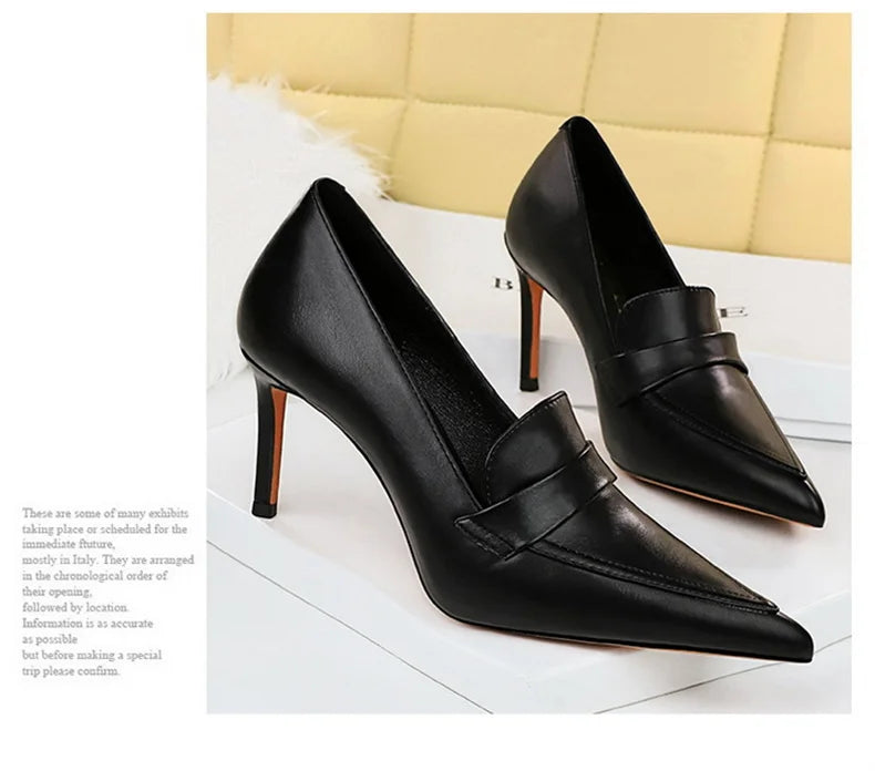 Escarpins à Talons Hauts Élégants pour Femme, Cuir Classique, Rétro, Jolie tu, Parker, Slip On, Marron, Noir, Bureau, ix, Chaussures Simples