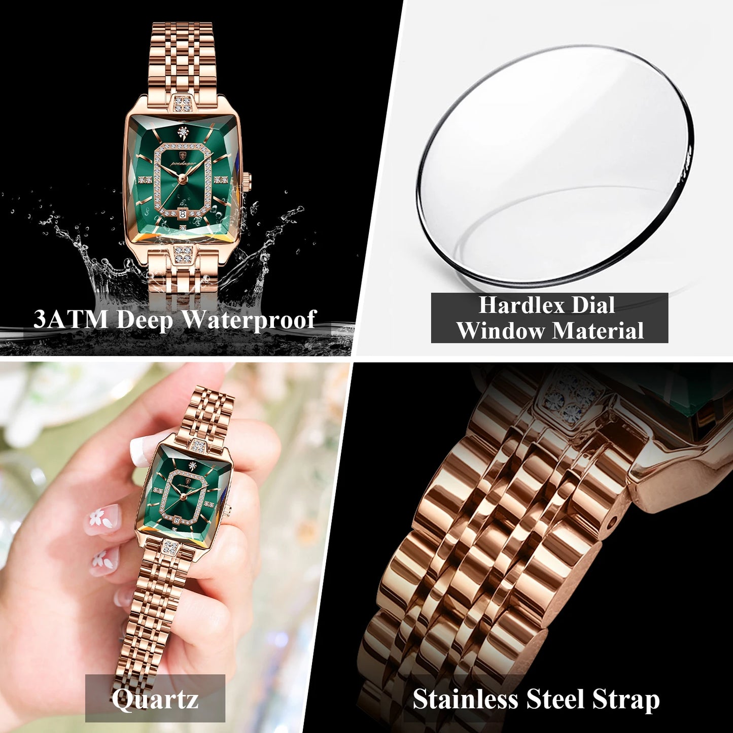 POEDAGAR montre de luxe pour femme calendrier étanche haute qualité dames montre en acier inoxydable Quartz femmes montres élégant + boîte