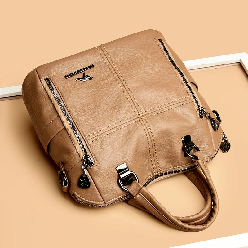 2025 poches multiples sacs à Main en cuir souple pour femmes sacs à Main de luxe femmes sacs concepteur épaule sacs à bandoulière Sac A Main