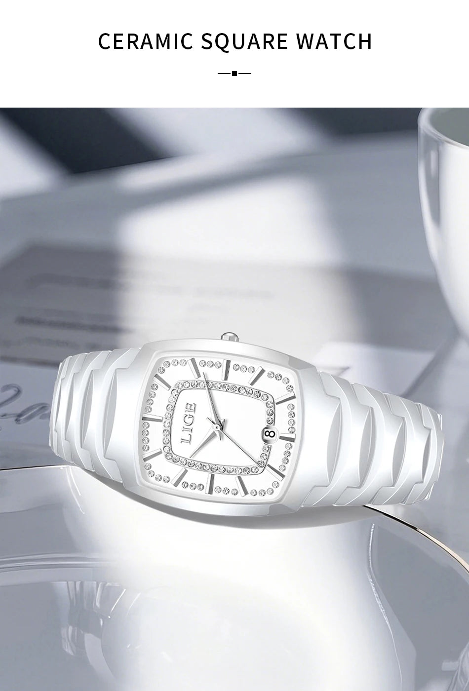 LIGE 2025 TOP montre pour femme élégante étanche mode dames horloge créative bracelet en céramique montre pour femmes cadeau Relogio Feminino