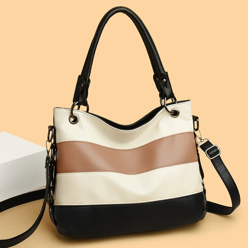 Trois couches de luxe fourre-tout décontracté femmes Sac de haute qualité en cuir Pu dames sacs à main pour femmes grand épaule sacs à bandoulière Sac nouveau