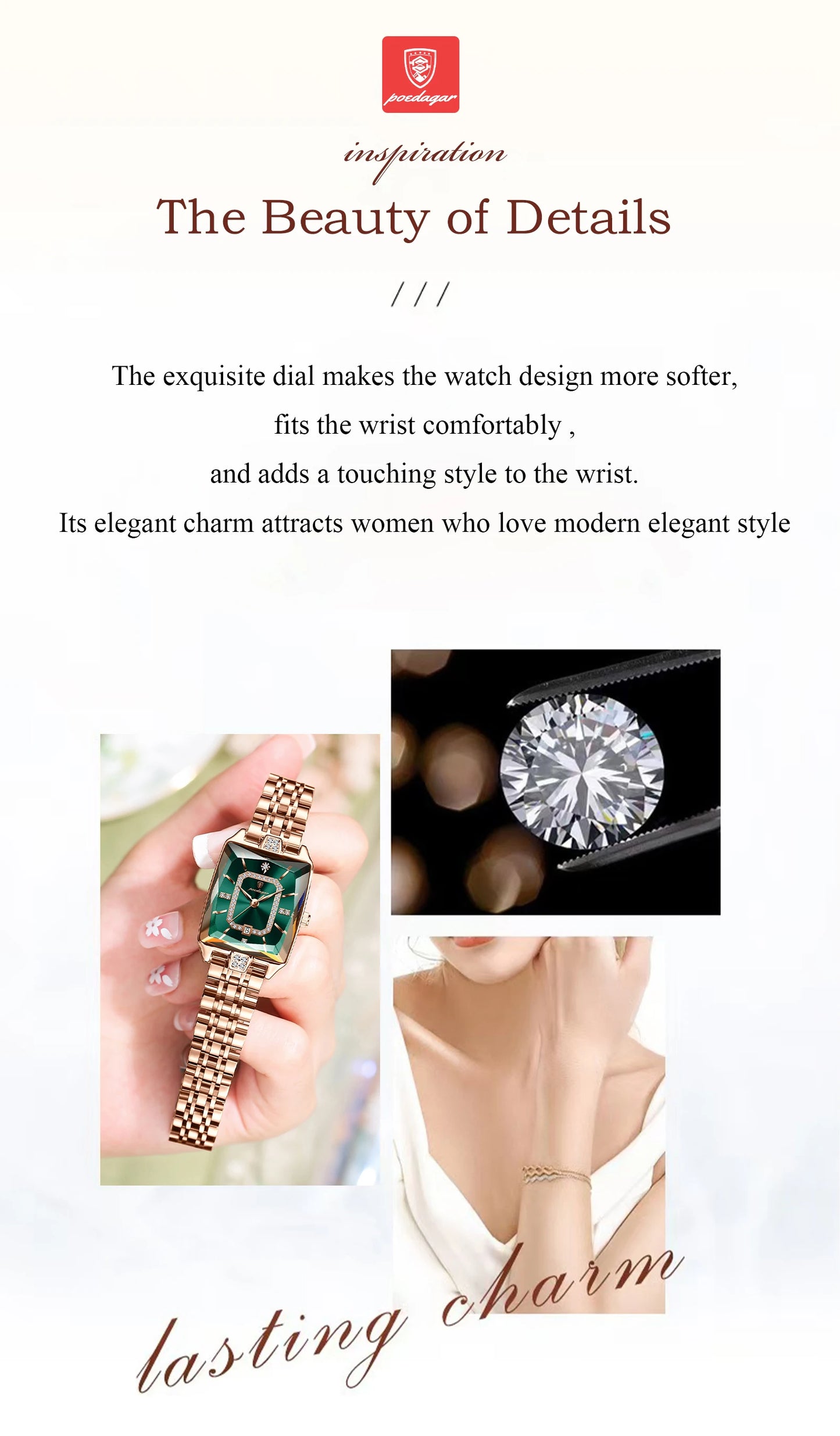 POEDAGAR montre de luxe pour femme calendrier étanche haute qualité dames montre en acier inoxydable Quartz femmes montres élégant + boîte