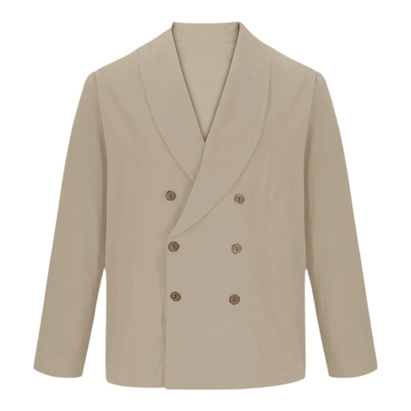 Chemises à col en V pour hommes, manches longues, double boutonnage, coupe couvertes, solide, document décontracté, mode confortable, automne