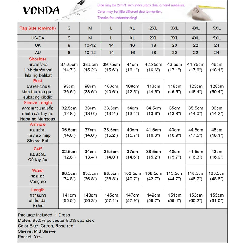 Grande taille femmes bohème Maxi Robe 2025 été imprimé longue Robe d'été VONDA plage fête robes demi manches décontracté Robe ample